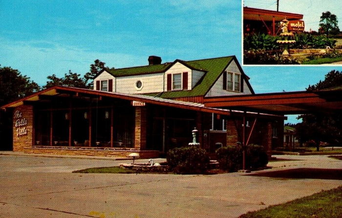 Bella-Villa Motel and Restaurant (Bella Villa Motel, Super 8 by Wyndham, Park Inn) - Vintage Postcard 3